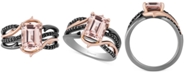 Enchanted Disney Fine Jewelry Enchanted Disney Villains Morganite (2-1/4 ct. t.w.) & Black Diamond (1/5 ct. t.w.) Maleficent Ring in 14k Rose Gold & Black Rhodium-Plated Sterling Silver